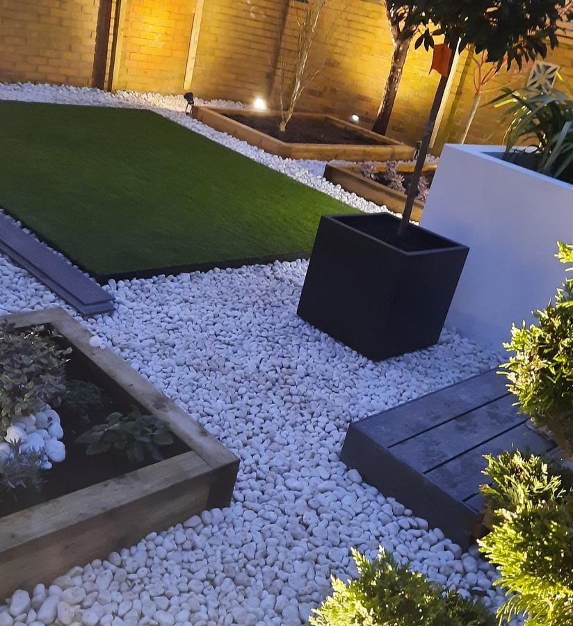 white pebbles for landscaping